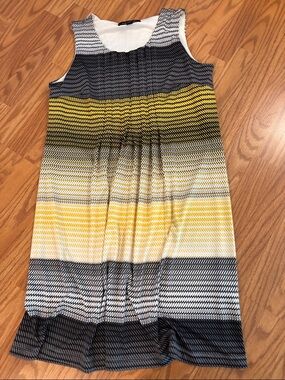 Perceptions Black & White Patterned Sleeveless Dress